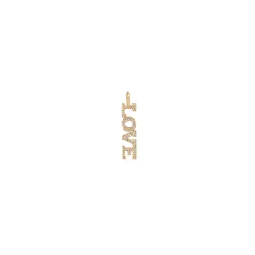 14k Full Pavé Diamond 4 Letter Charm Pendant