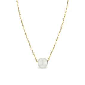 14k Gold Large Pearl Necklace