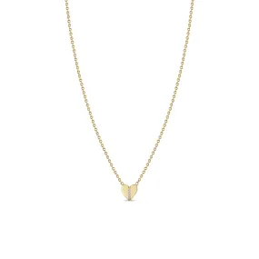 14k Midi Bitty Pavé Diamond Line Heart Necklace