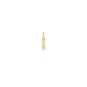 14k single itty bitty capital letter BABE charm