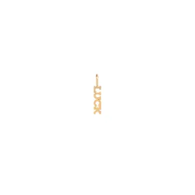 14k Single Itty Bitty LUCK Charm Pendant