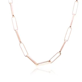 18K ROSE GOLD 16 INCH PAPERCLIP LINK NECKLACE