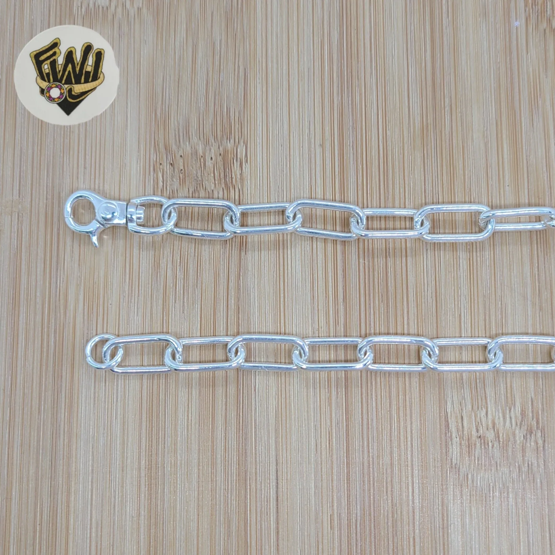 (2-8068) 925 Sterling Silver - 7.5mm Paper Clip Link Chains.