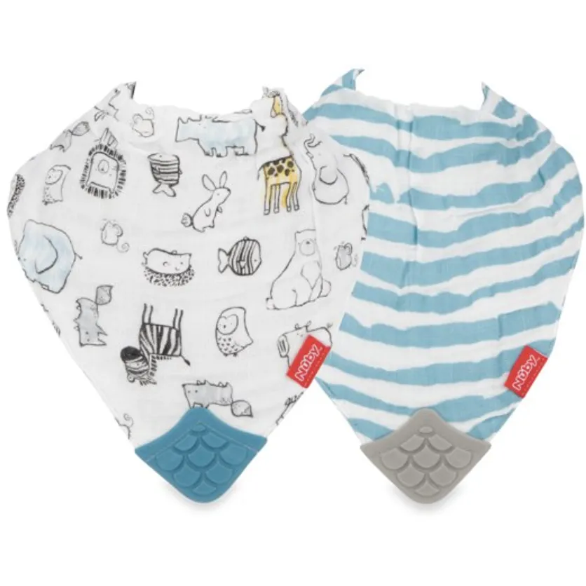 2 Pack Muslin Teething Bib with Personalization