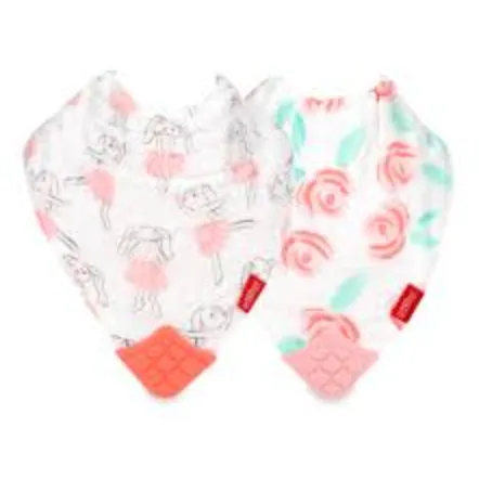 2 Pack Muslin Teething Bib with Personalization