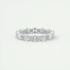 2.25 Oval Cut Half Bezel Moissanite Bridal Wedding Band