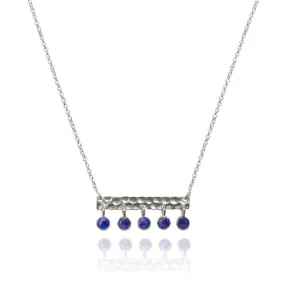 5 Stone Bavaria Bar Necklace Lapis Lazuli