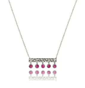 5 Stone Bavaria Bar Necklace Rough Cut Ruby