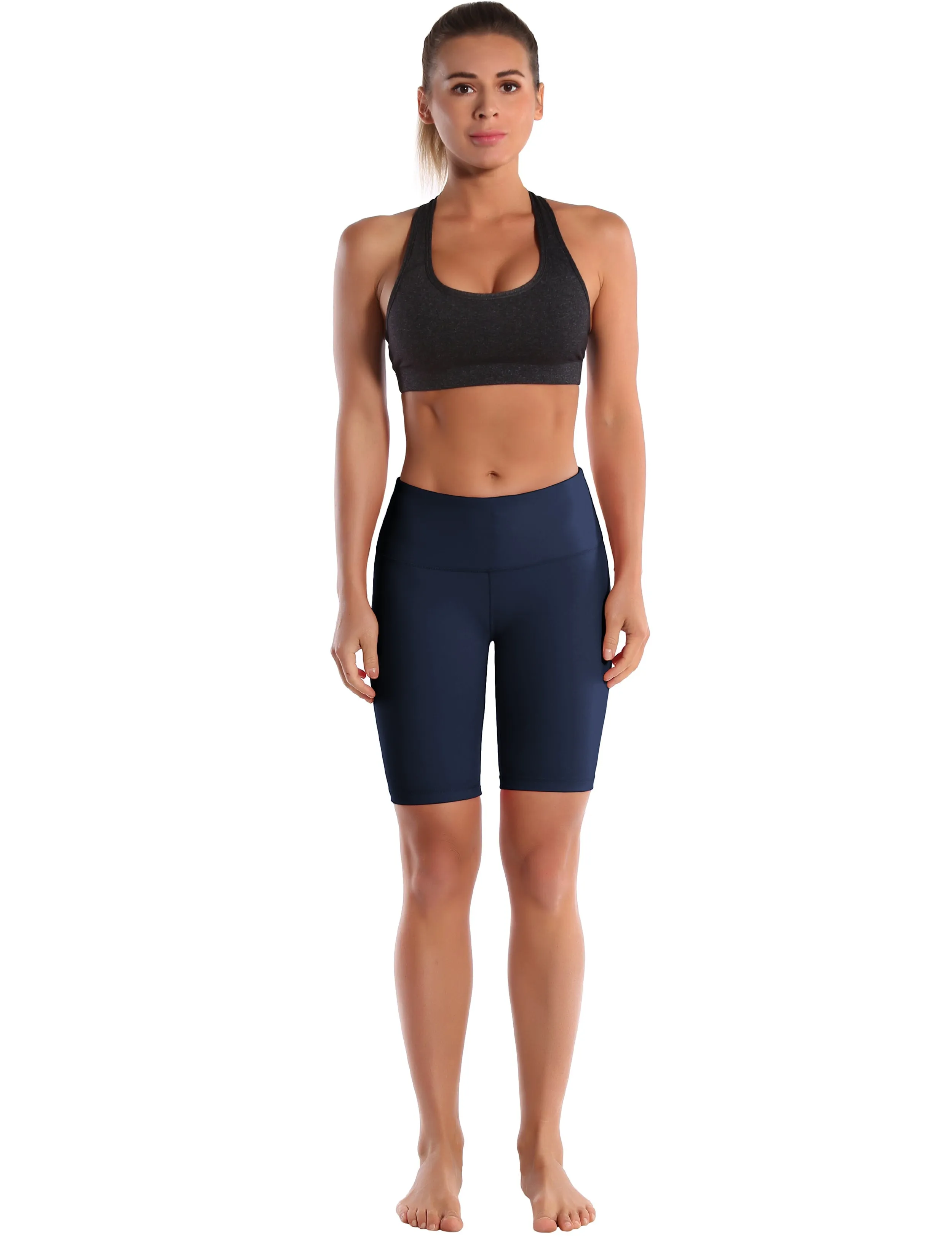 8 High Waist yogastudio Shorts darknavy_yogastudio