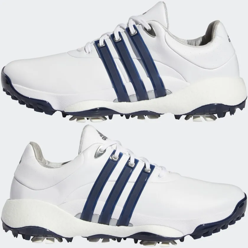 ADIDAS MEN'S TOUR360 22 INFINITY Golf Shoes Cloud White / Collegiate Navy / Silver Metallic