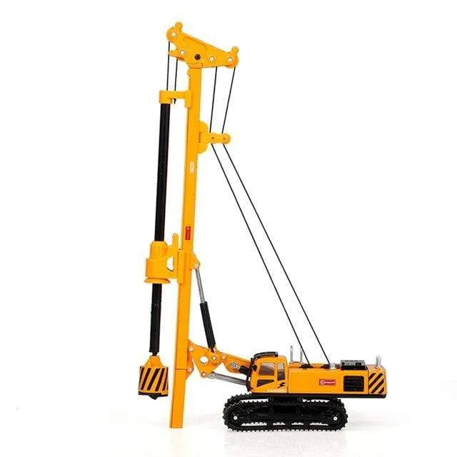 Alloy Model 1:64 Rotary Drilling Rig Crawler Diecast Excavator Model Toy Engineering Vehicle Hobby Collection For Children