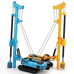 Alloy Model 1:64 Rotary Drilling Rig Crawler Diecast Excavator Model Toy Engineering Vehicle Hobby Collection For Children