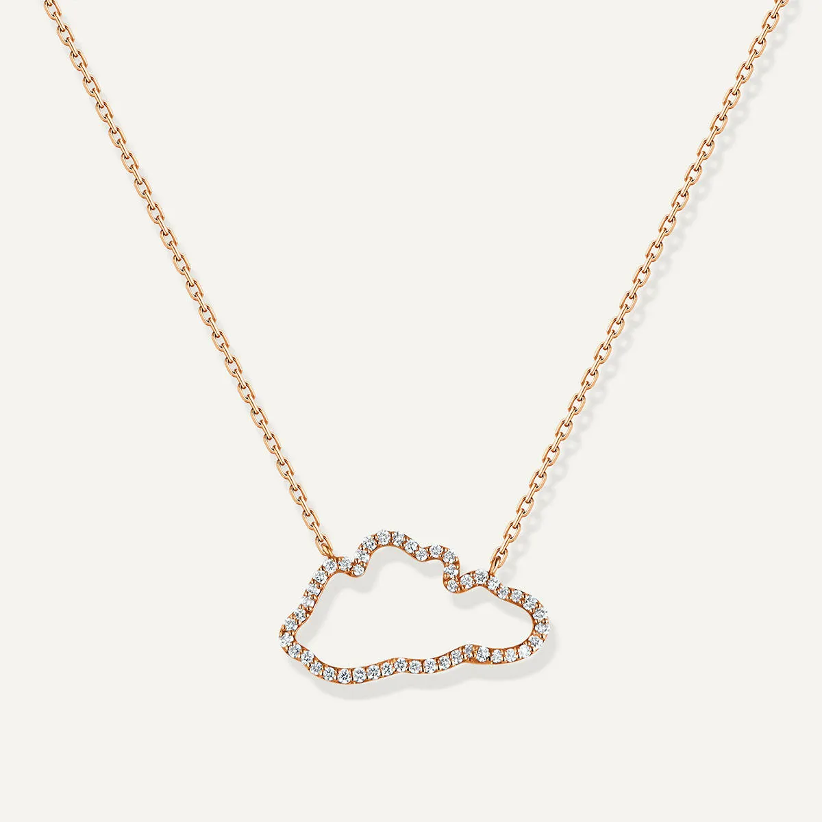 Allusia Love Accented 18K Rosegold Necklace w. Diamonds