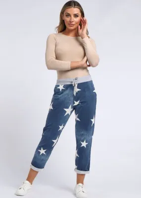 Anne   Kate Italian Star Dark Denim Print Pants 14-18