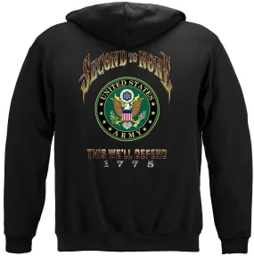 Army Second To None Hoodie with Army Insignia