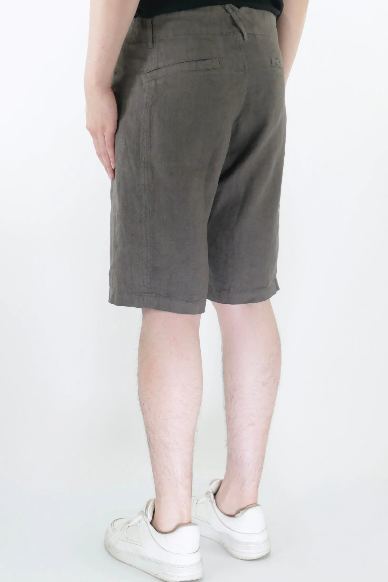 Athoa Bermuda Linen Shorts - Fango