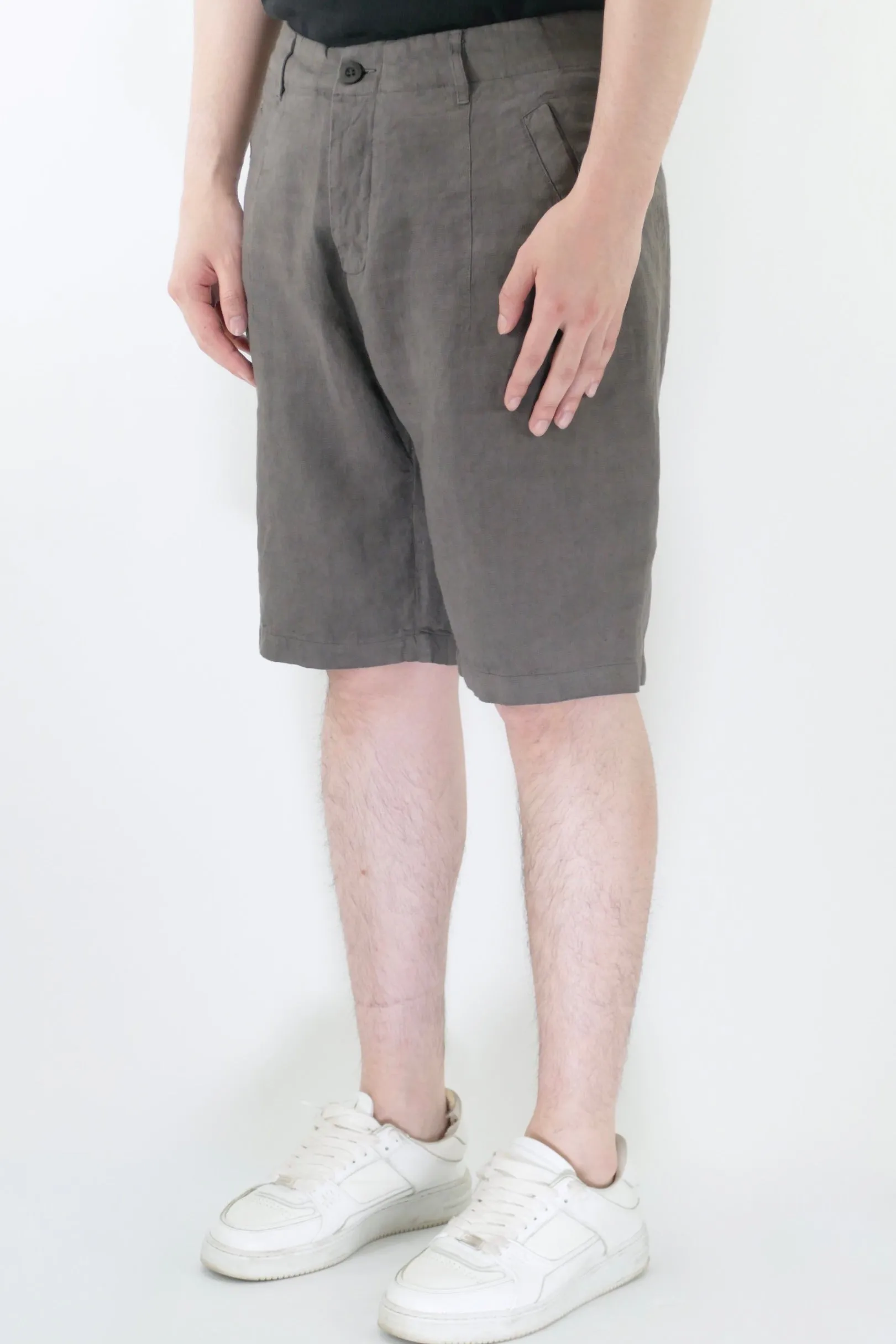 Athoa Bermuda Linen Shorts - Fango