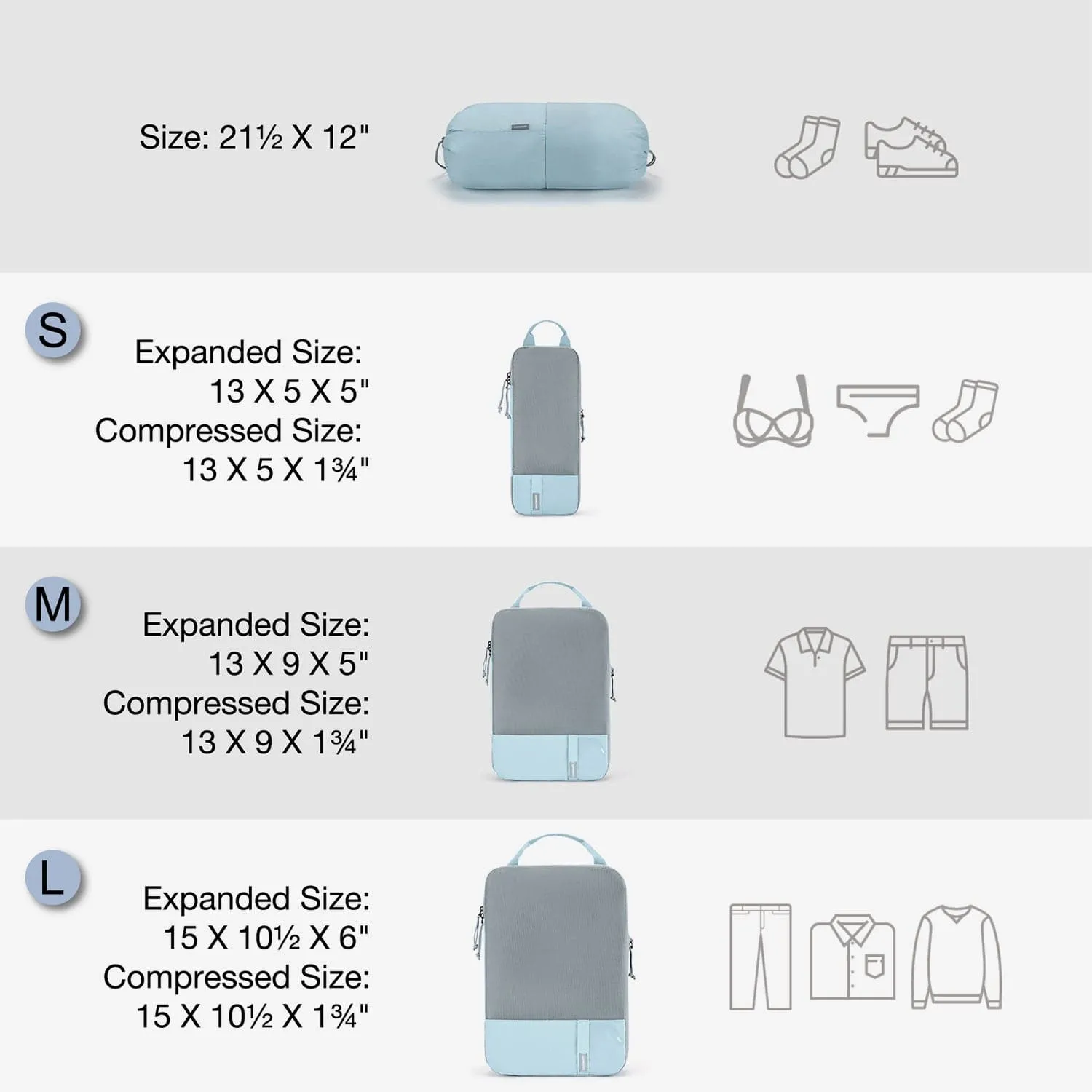 Bagsmart Compression Packing Cubes