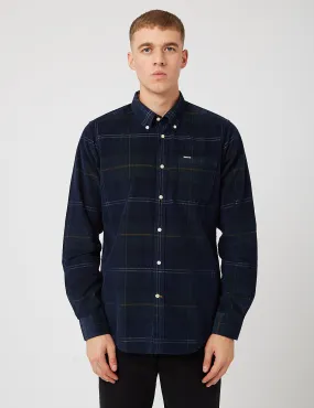 Barbour Blair Tailored Shirt (Cord) - Seaweed Tartan Blue