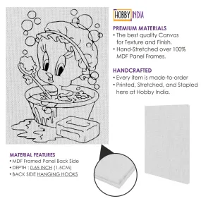 Bathing Tweety DIY Canvas Base for Painting