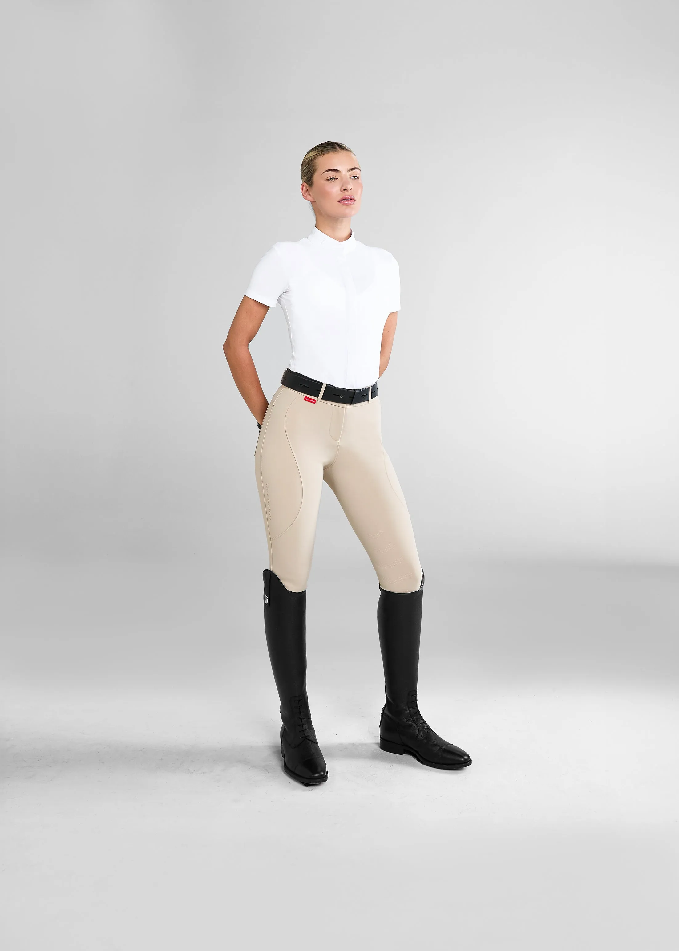 Beige Core Mid-Rise Breeches Knee Grip