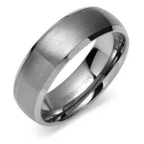 Beveled Edge 8mm Mens Tungsten Band Size 12.5