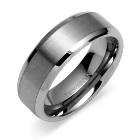 Beveled Edge Center 8mm Mens Tungsten Band Size 8