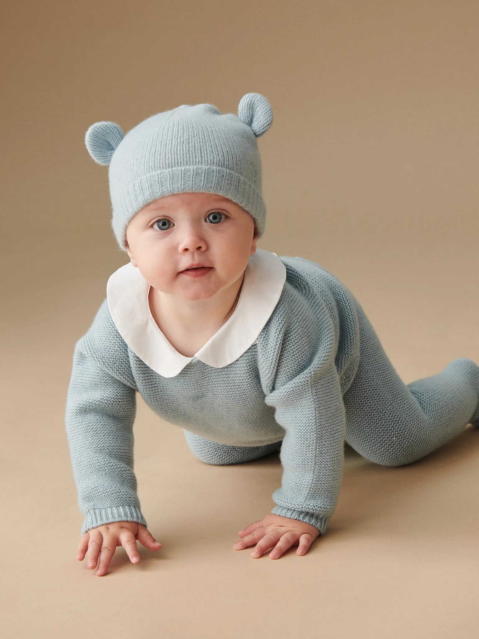 Blue Gloria Cashmere Baby Hat