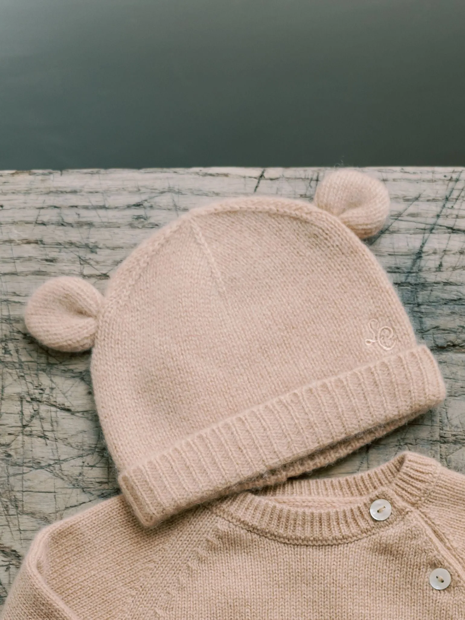 Camel Melange Gloria Cashmere Baby Hat