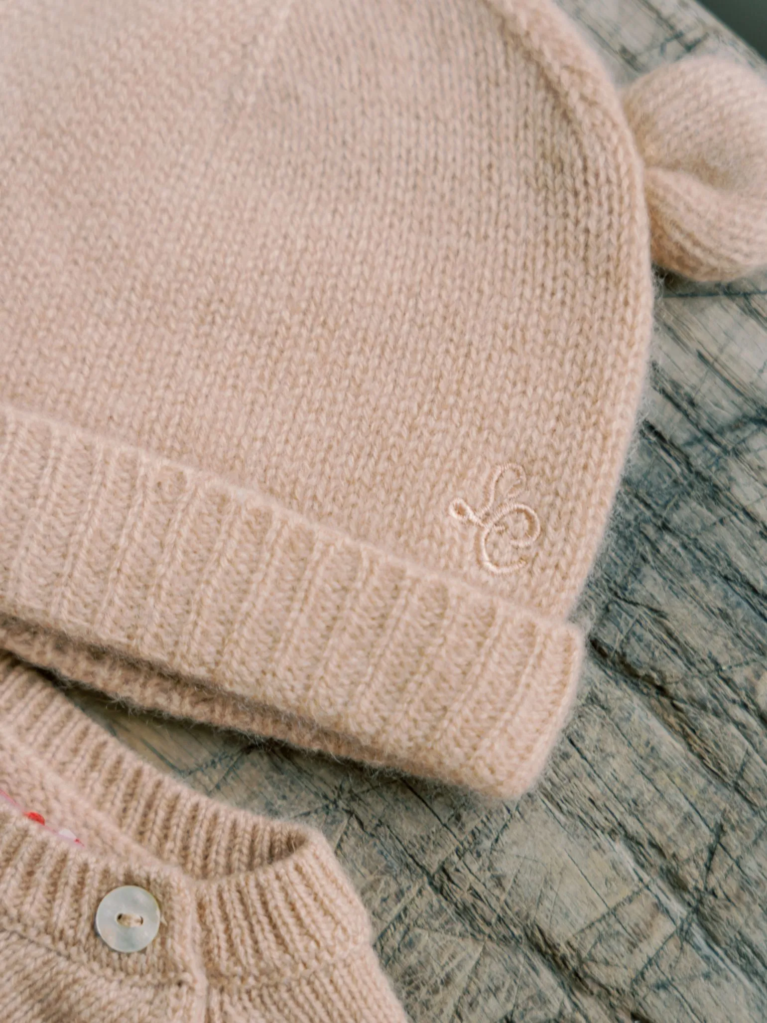 Camel Melange Gloria Cashmere Baby Hat