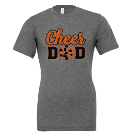 Cheer Dad Black and Orange T-Shirt on Deep Heather