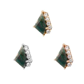 Elevate - Moss Agate   CZ - Threadless End