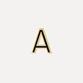 Enamel Letter Charm - Black