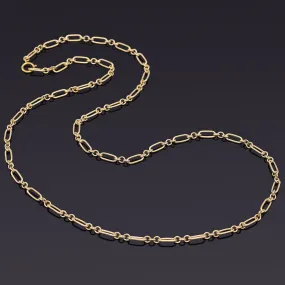 Estate 14K Yellow Gold Paperclip Chain Necklace 4.5 mm 19.6 Grams 27 Inches