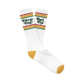 FREE & EASY DON'T TRIP STRIPED SOCKS (White/Red/Gold/Green)