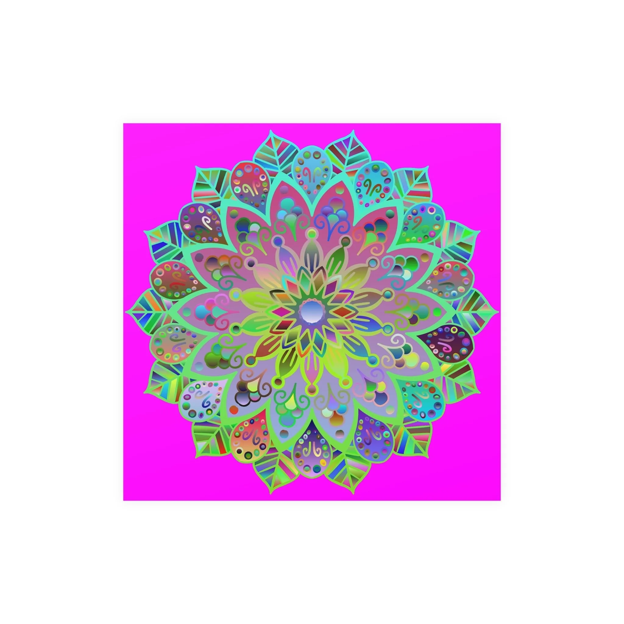 Handmade Mandala Design Poster - Magenta