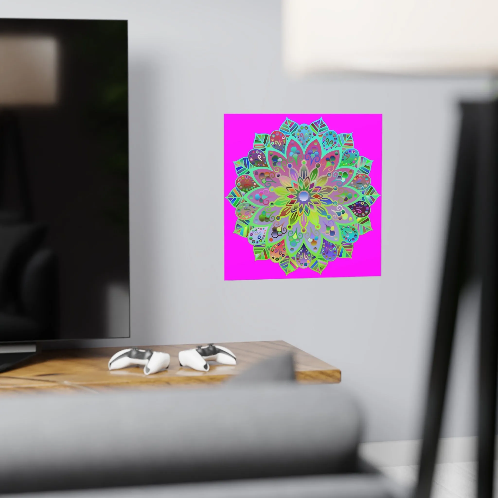 Handmade Mandala Design Poster - Magenta