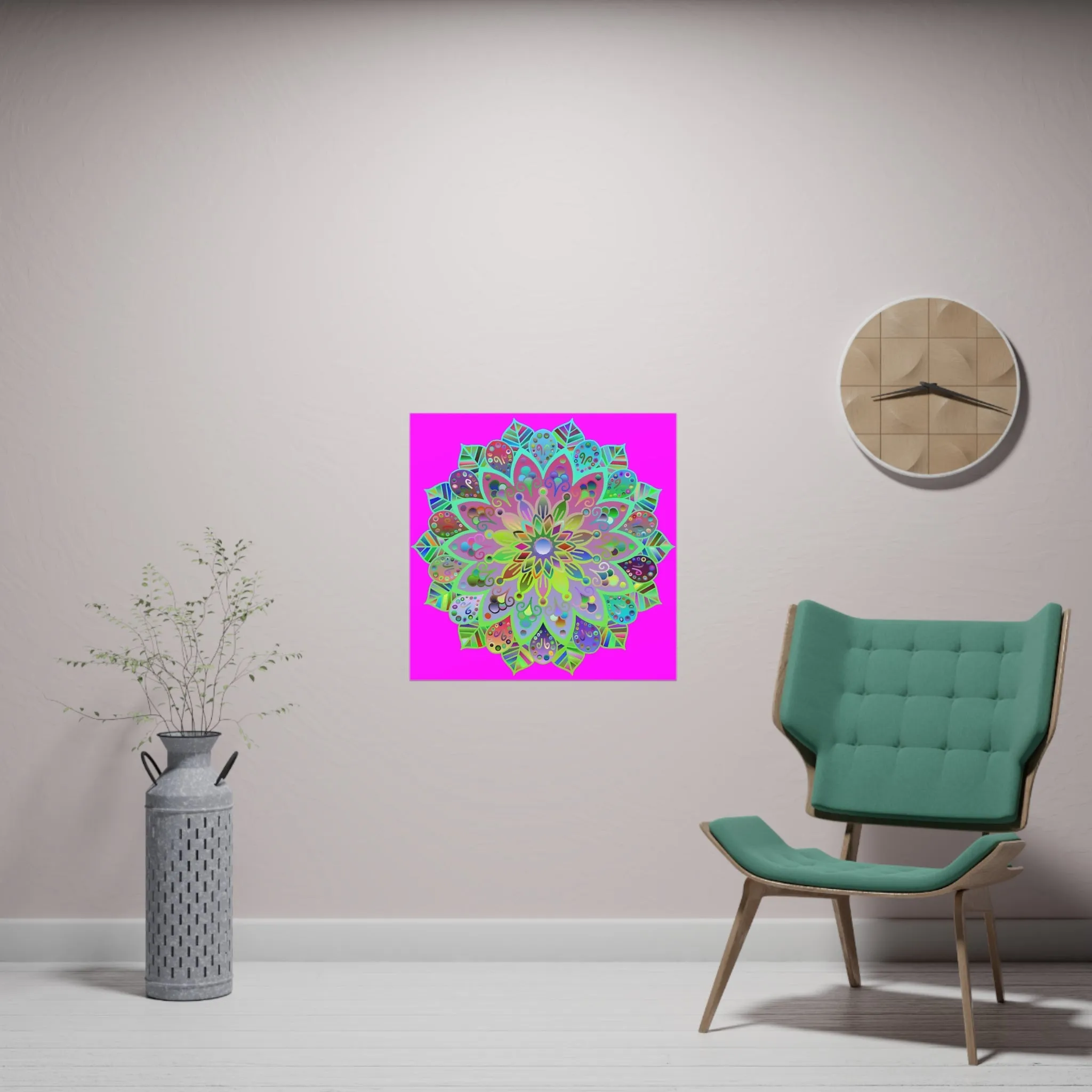 Handmade Mandala Design Poster - Magenta