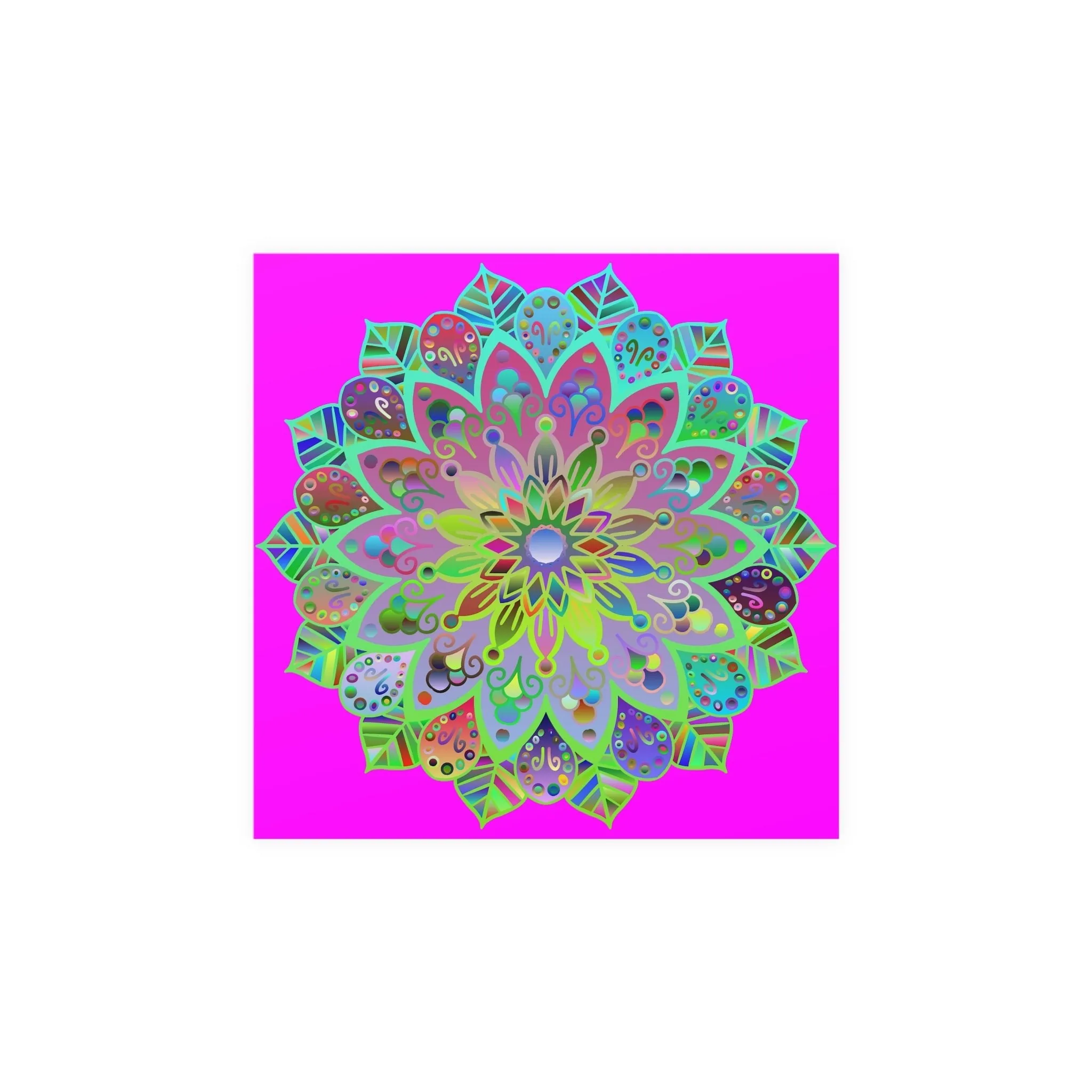 Handmade Mandala Design Poster - Magenta