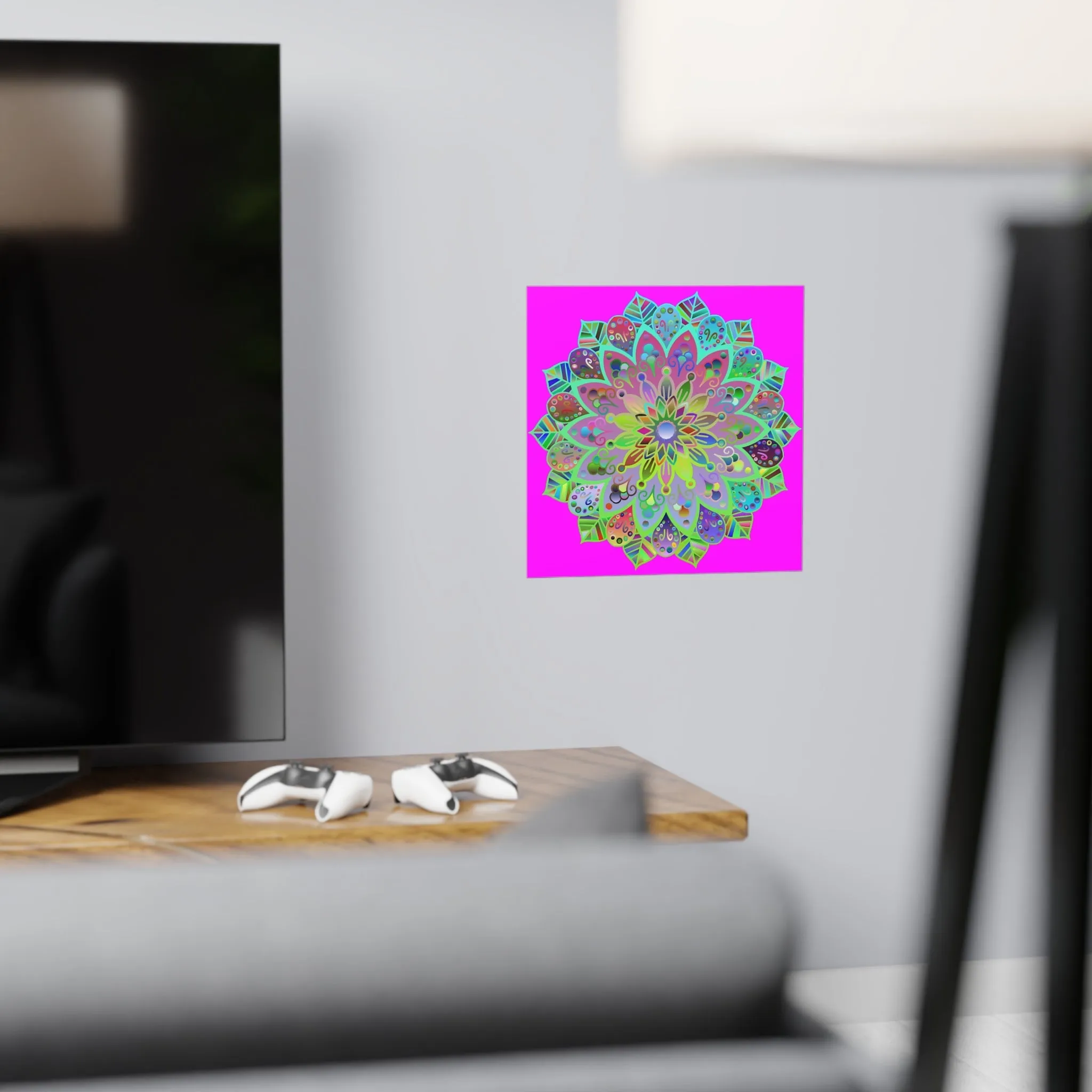 Handmade Mandala Design Poster - Magenta