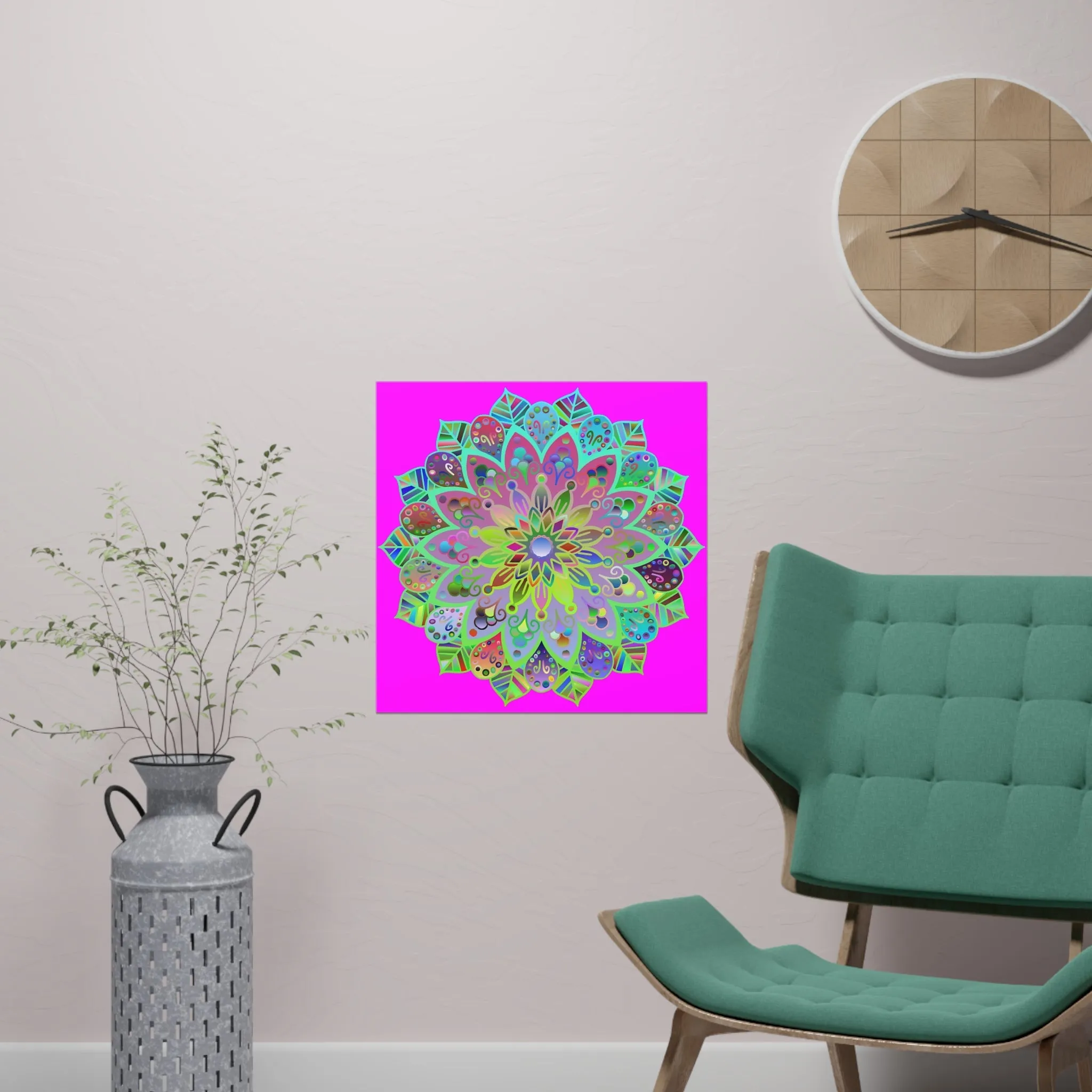 Handmade Mandala Design Poster - Magenta