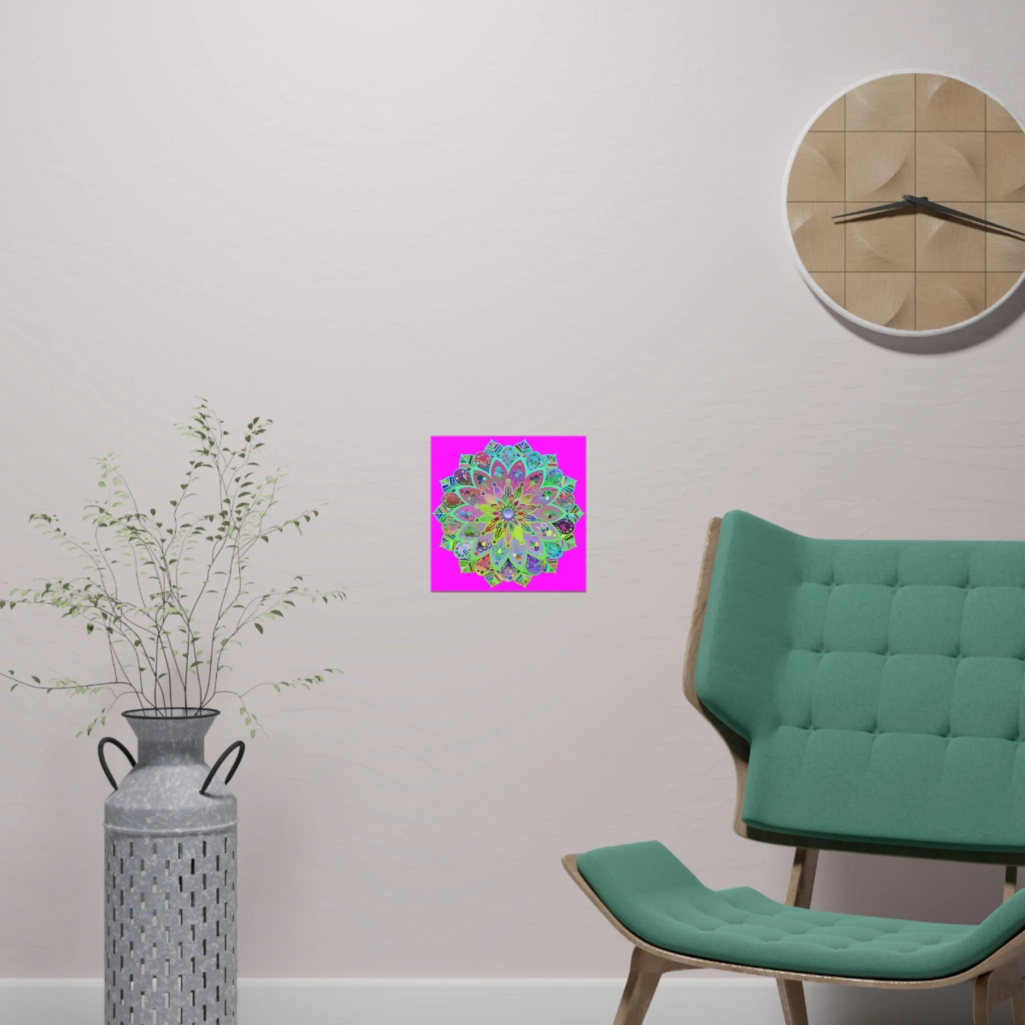 Handmade Mandala Design Poster - Magenta