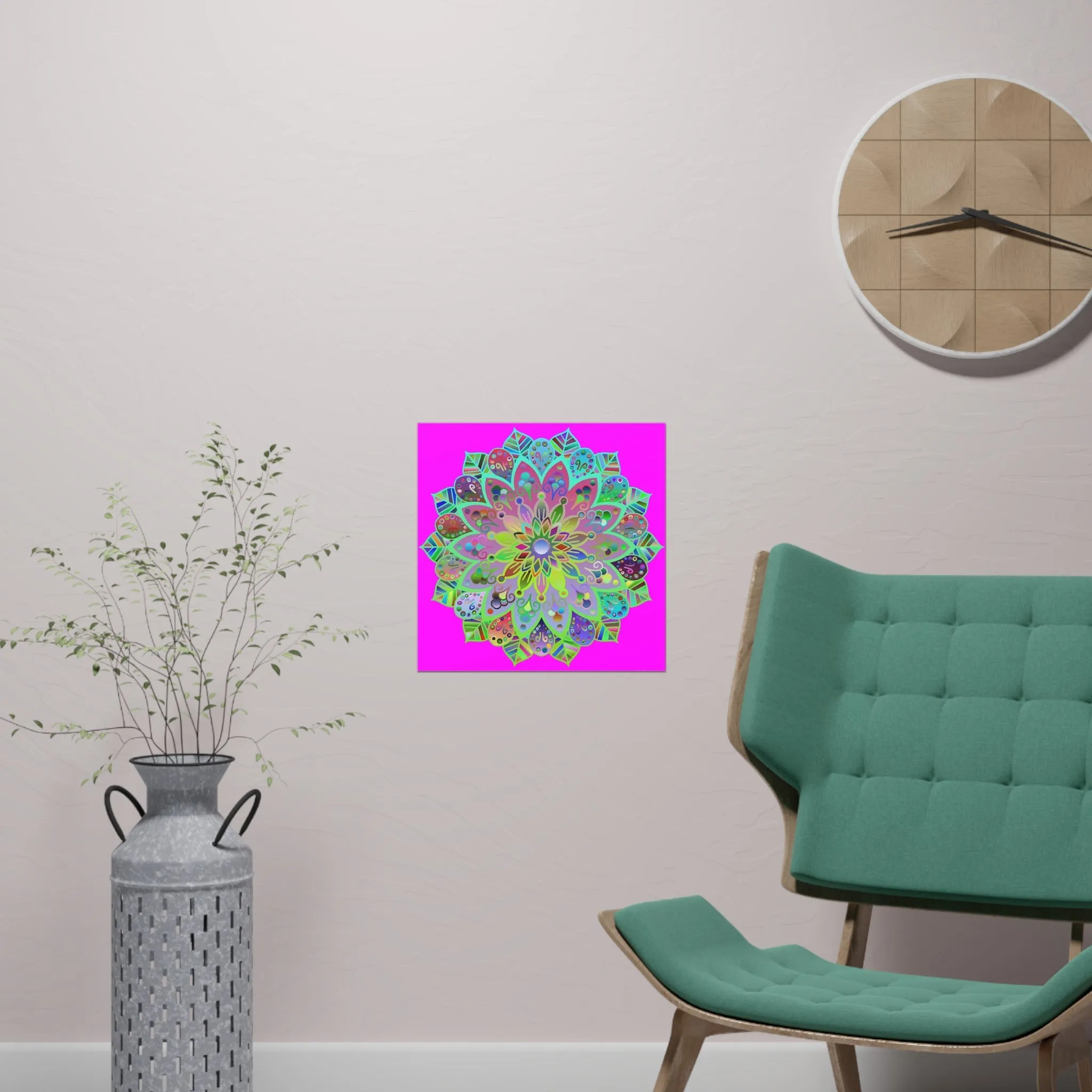 Handmade Mandala Design Poster - Magenta