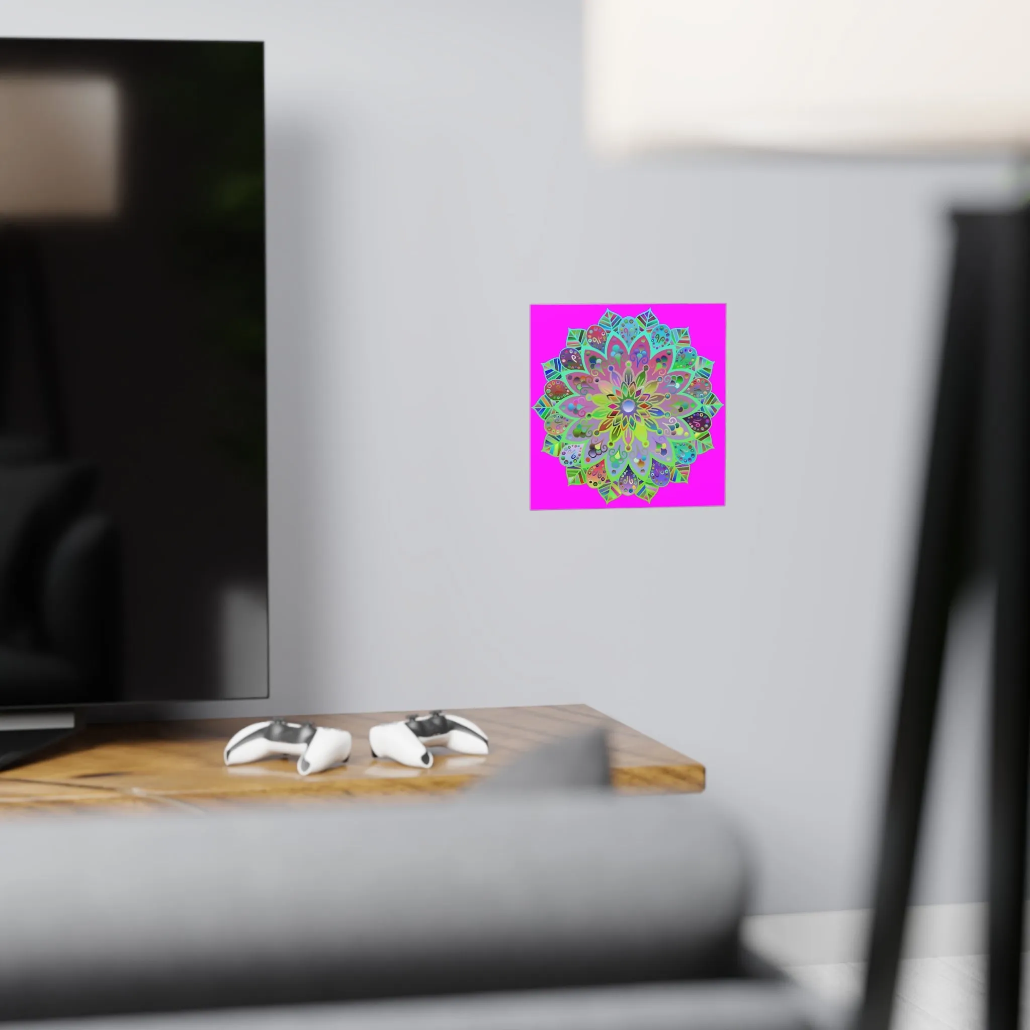 Handmade Mandala Design Poster - Magenta