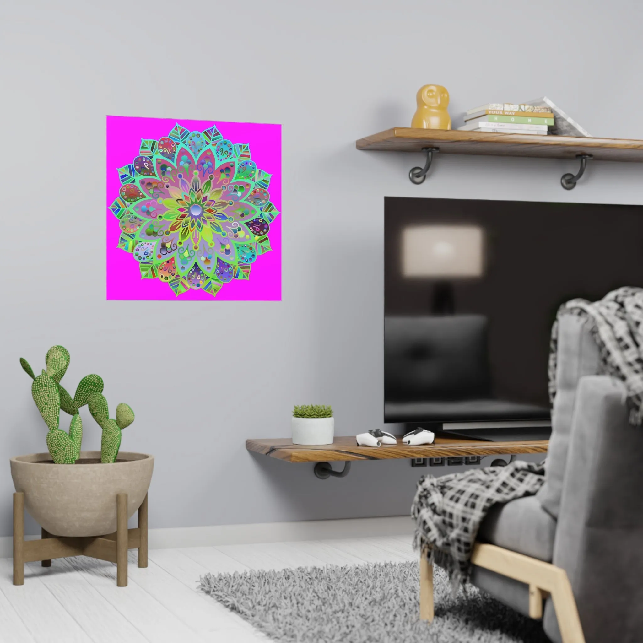 Handmade Mandala Design Poster - Magenta