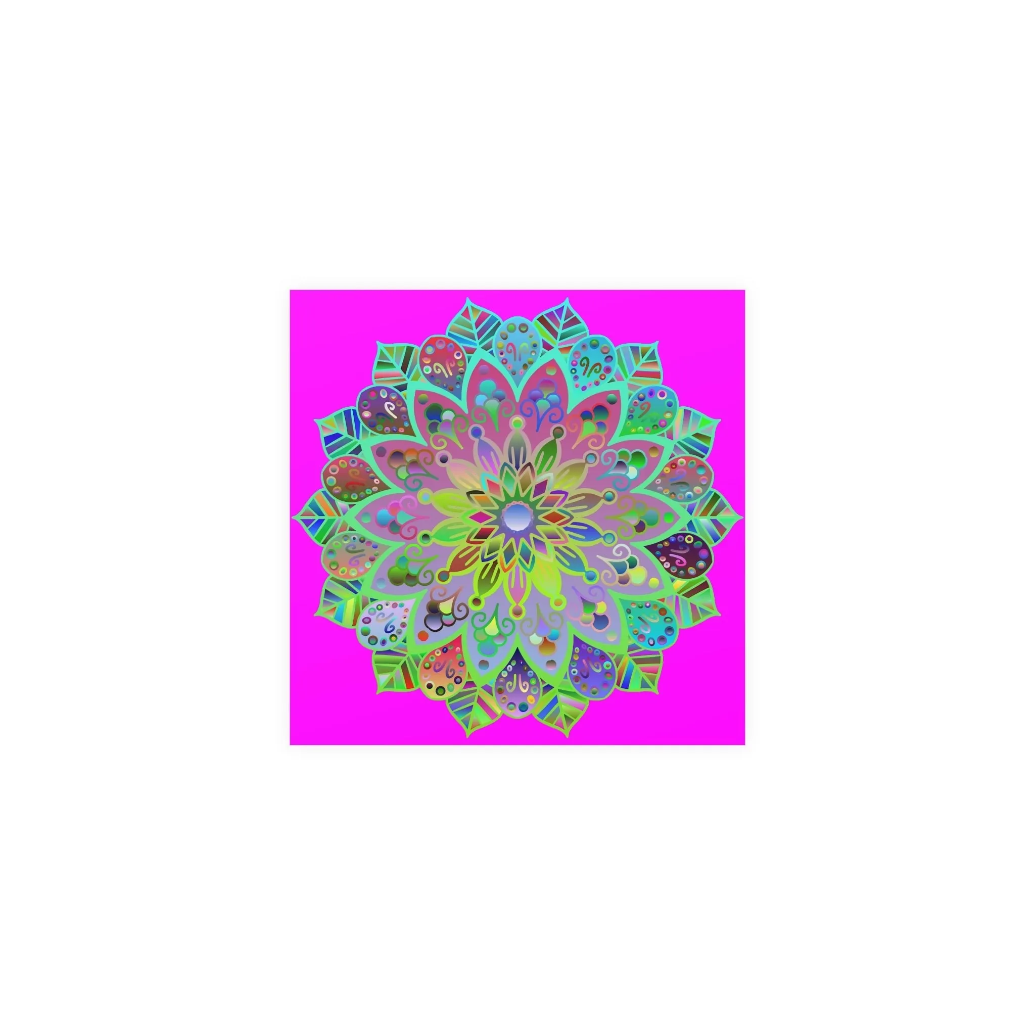 Handmade Mandala Design Poster - Magenta