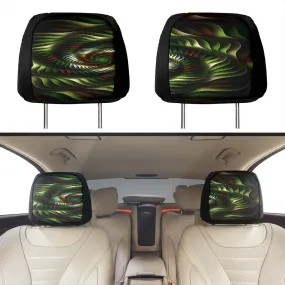 Headrest Covers Green and Brown Spirals