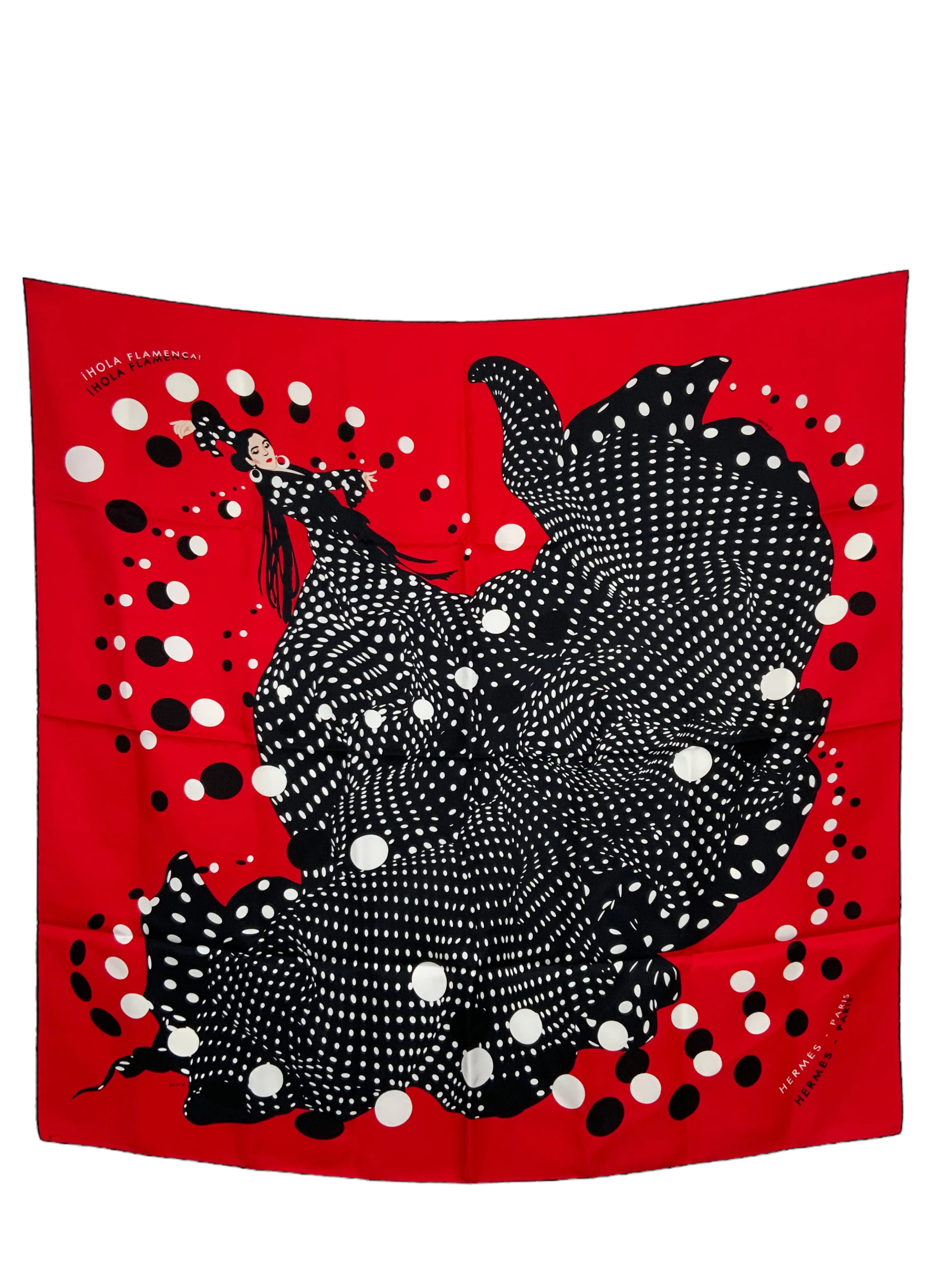 HERMES Hola Flamenca Silk Scarf 90