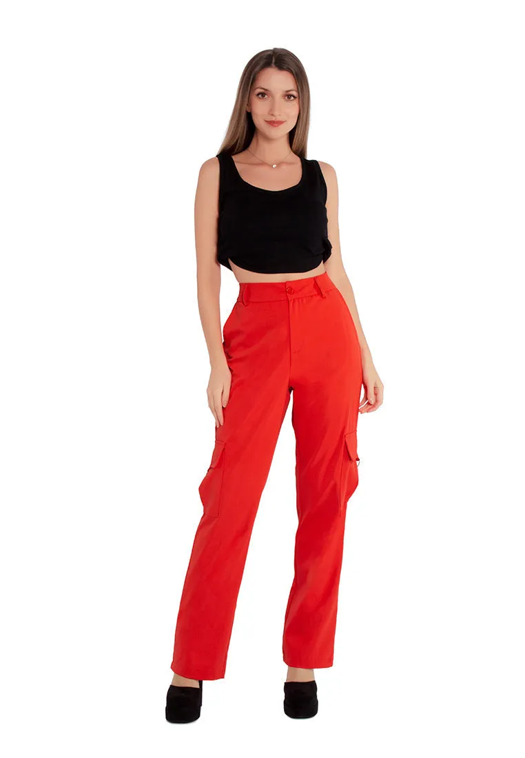 high waist cargo pants