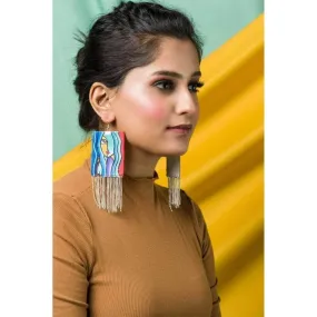 Jahanara Handpainted Blue (Earrings)